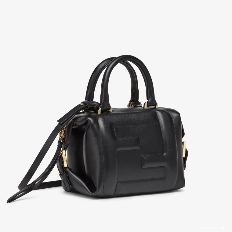 Cheap Leather Bag FF Cube Fendi Black Mini In Nappa 0720